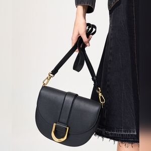 Leather Gabine Saddle Shoulder Bag